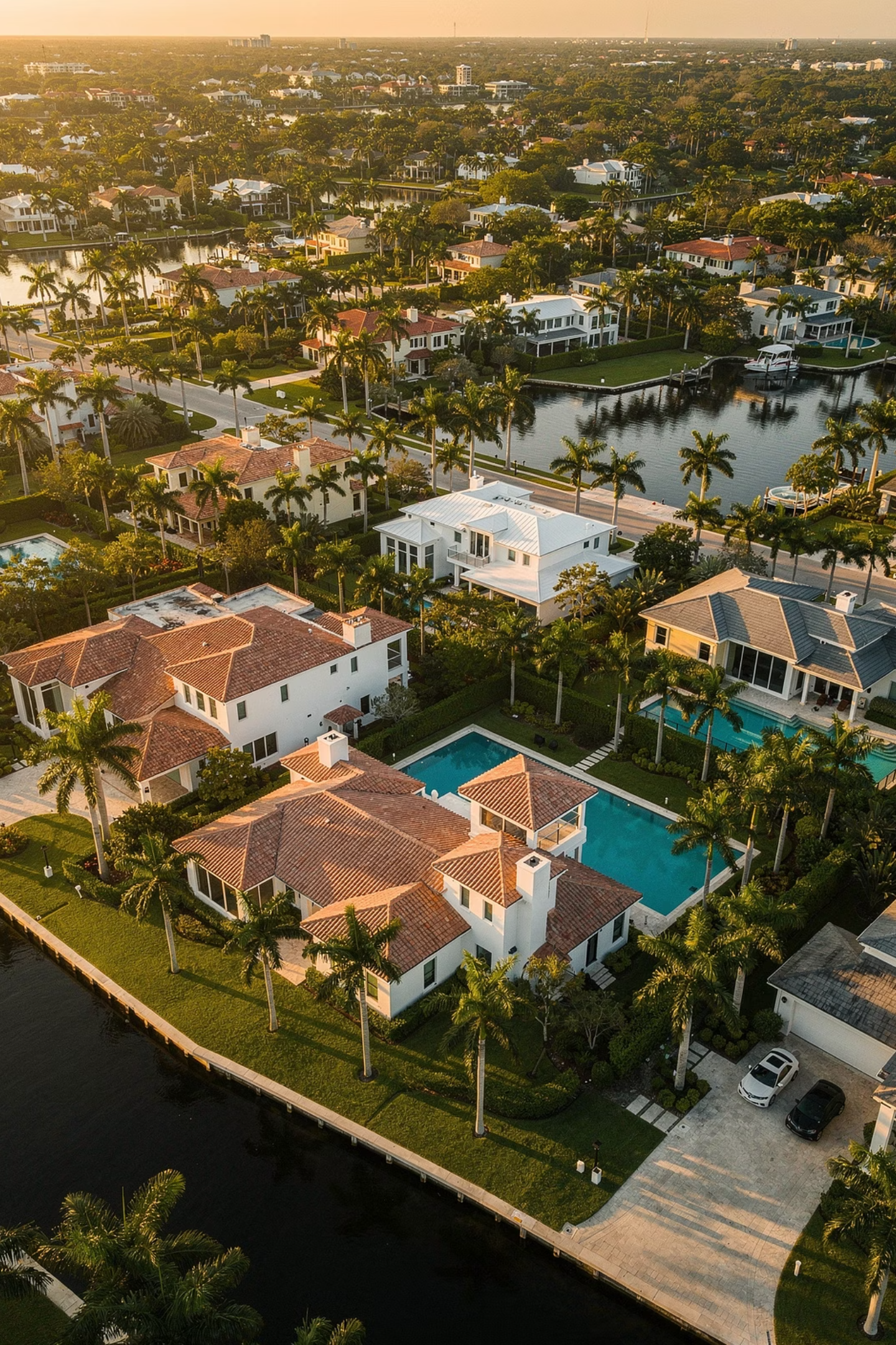 Aerial view of a luxury South Florida Grid
